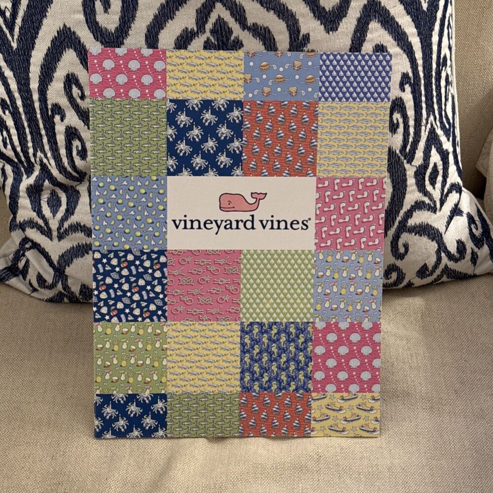 Vineyard Vines Colorful Patchwork Whale School Work FOLDER Notebook Very RARE!